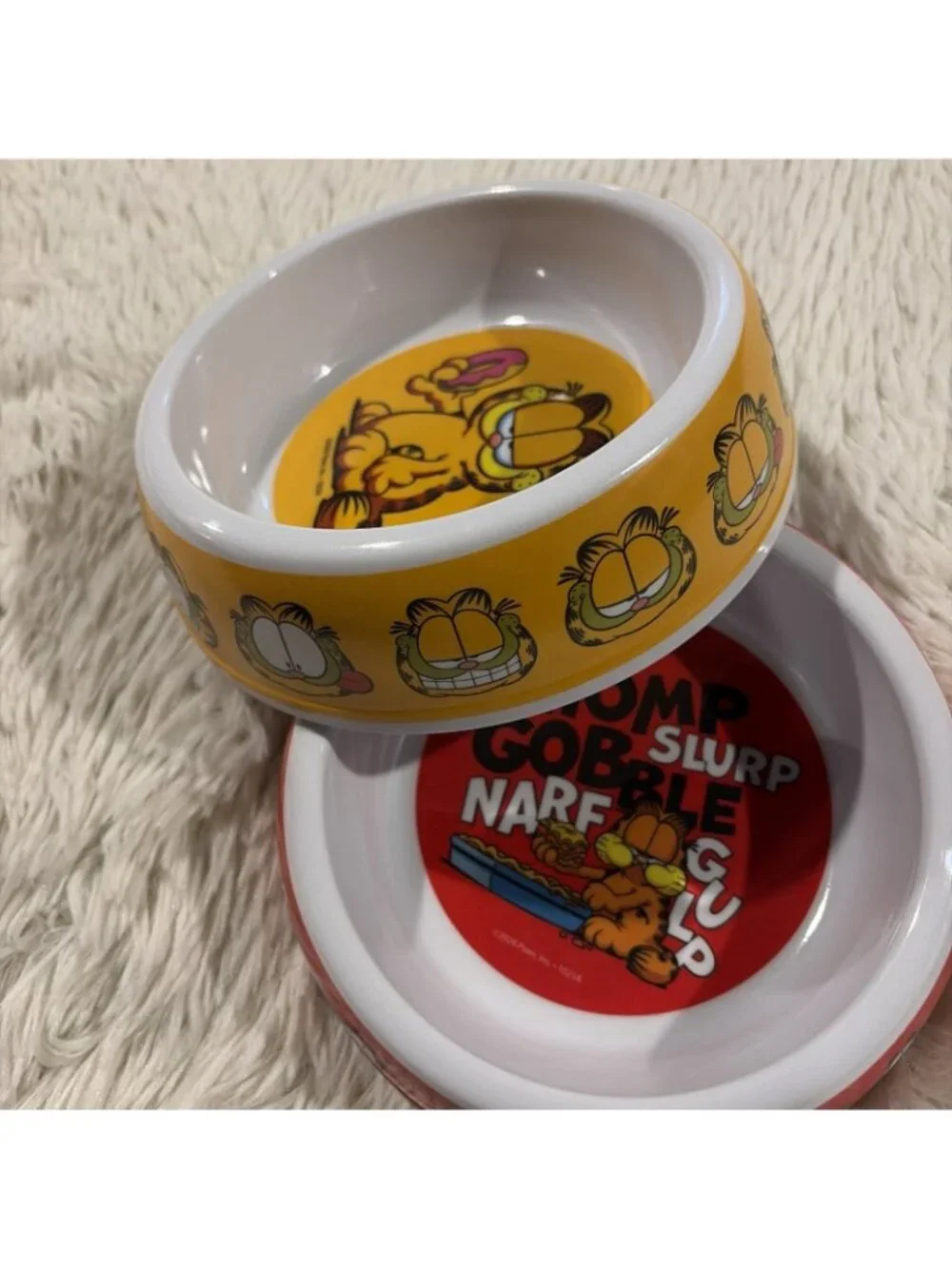 Nickelodeon Garfield pet bowl set of two Donut Chomp Slurp Gobble NEW